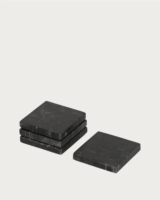 Set Johana de 4 posavasos mármol negro