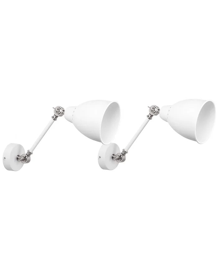 Set of 2 Wall Lamps MISSISSIPPI Adjustable Metal White