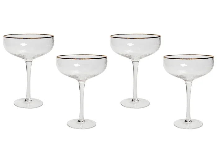 Set of 4 Champagne Saucers TOPAZ 450 ml Transparent