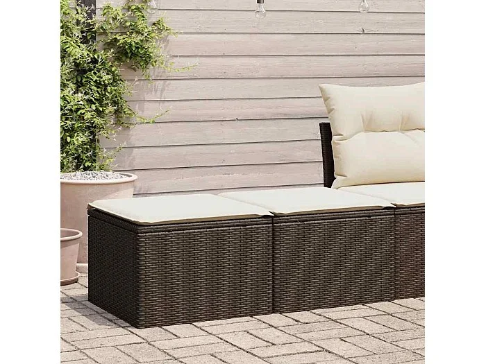 Set sofás jardín y cojines 2 piezas ratán sintético acacia marrón
