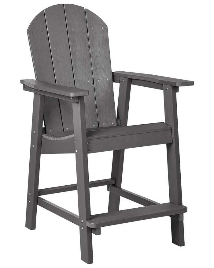 Silla de bar de jardín ADIRONDACK Material sintético Gris oscuro