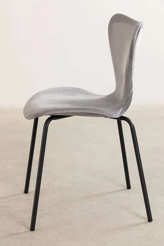 Silla de Comedor Apilable en Terciopelo Uit Style Gris Claro Negro – SKLUM