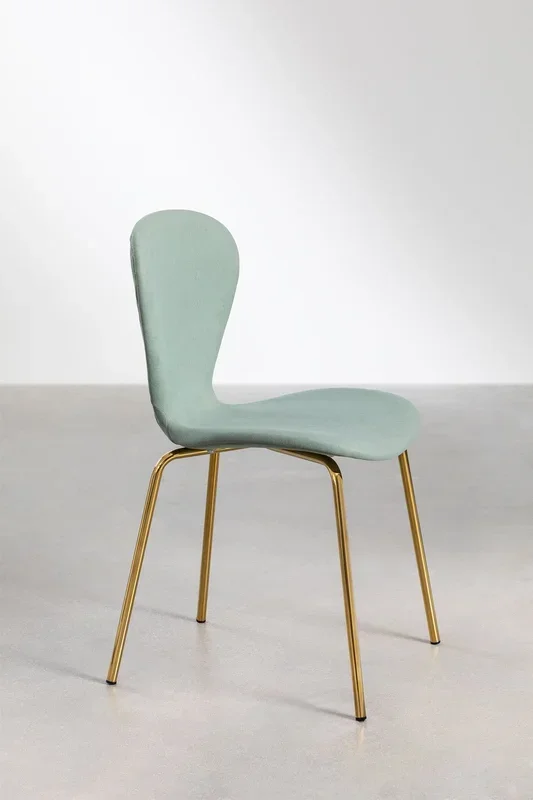 Silla de Comedor Apilable Tapizada Uit Celadón – SKLUM