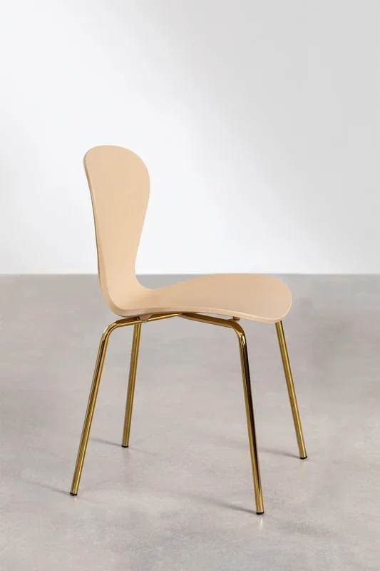 Silla de Comedor Apilable Uit Marrón Trigo – SKLUM