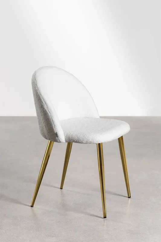 Silla de Comedor en Borreguito Kana Blanco – SKLUM