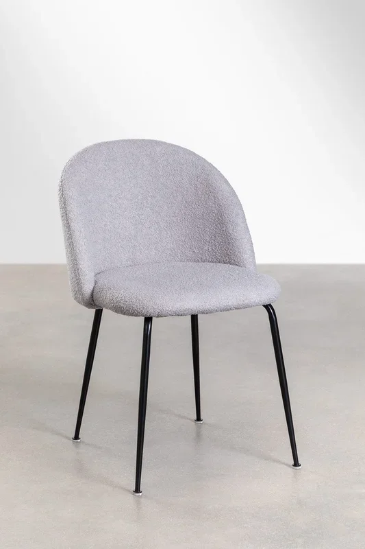 Silla de Comedor en Borreguito Kana Design Gris Claro – SKLUM