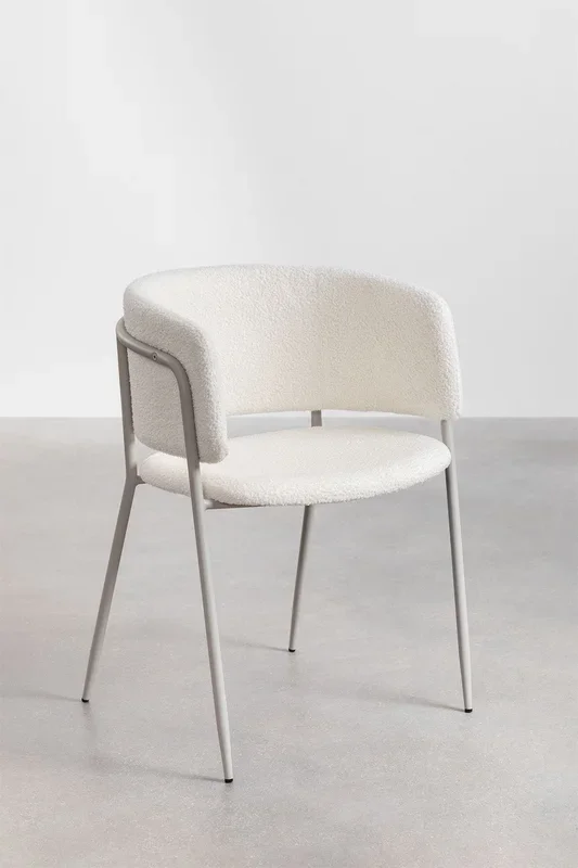 Silla de Comedor en Borreguito Nalon Borreguito Blanco – SKLUM