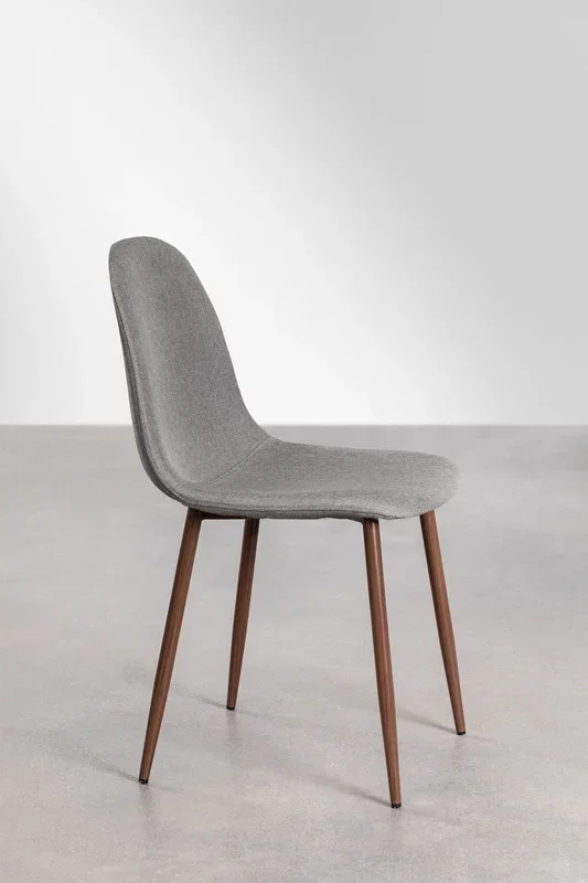 Silla de Comedor Glamm Madera Oscura Lino Gris Hormigón – SKLUM