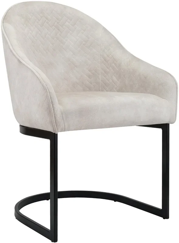 Silla de Comedor Jarik Terciopelo Crema 59X60X87 cm