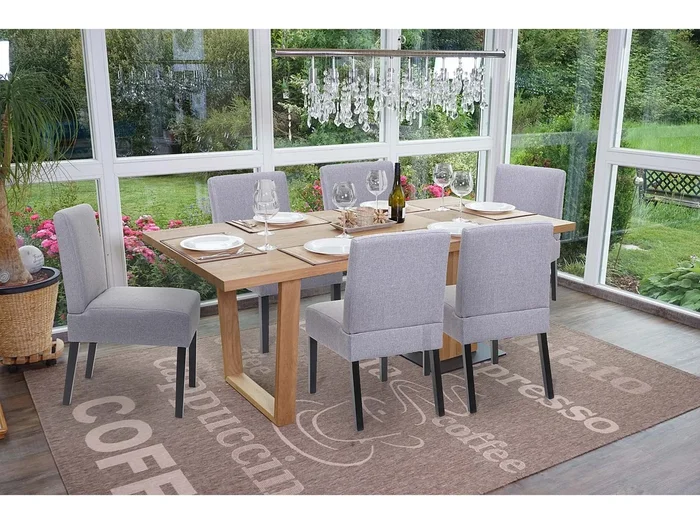 Silla de comedor MCW-F61 (juego de 6), gris