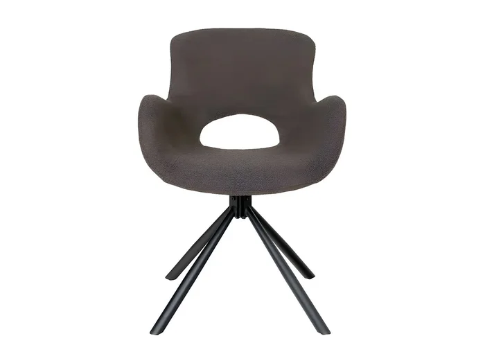 Silla de comedor pivotante en tela marrón