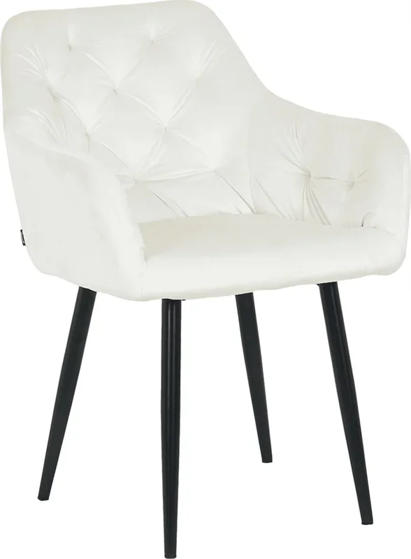 Silla de comedor Stanley en terciopelo Crema 62X59X82 cm