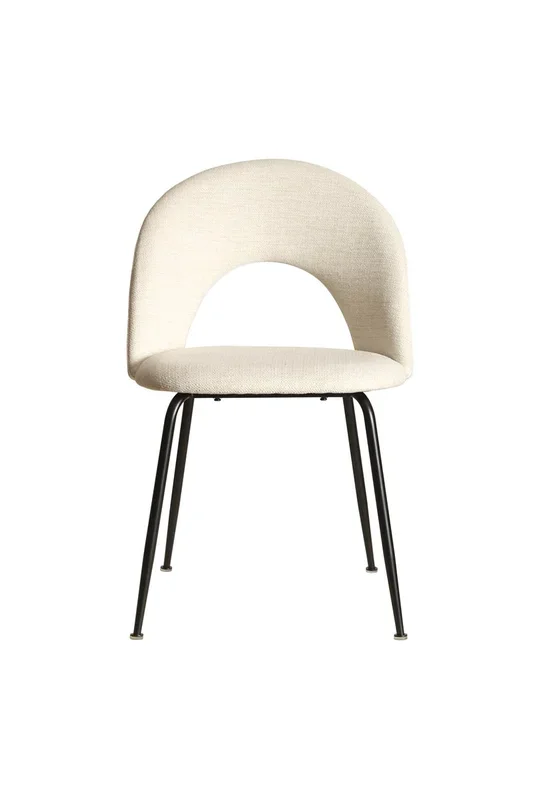 Silla de comedor tapizada en tela RITA color blanco
