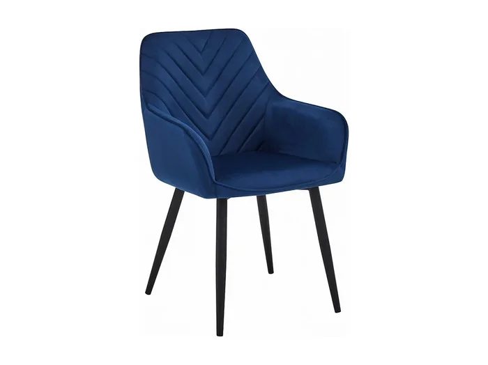 Silla de comedor Valora WAAV – Terciopelo azul marino con patas negras x 1