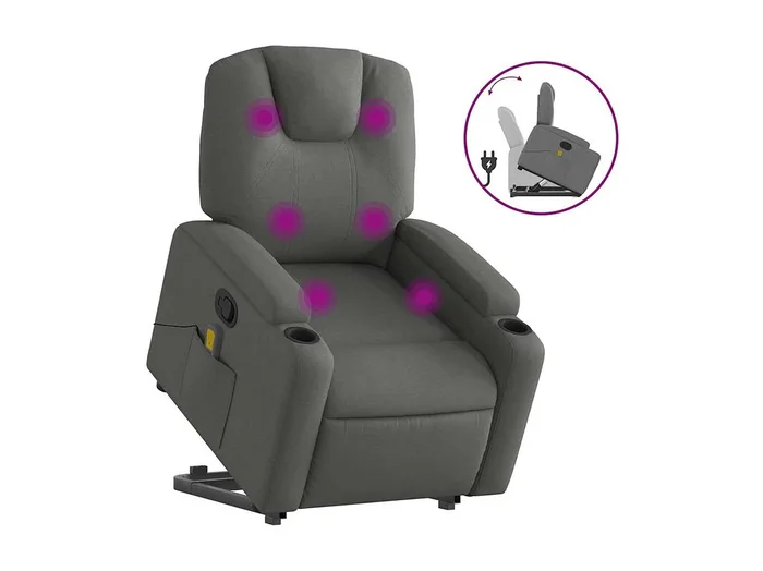 Silla de masaje reclinable de pie de tela gris oscuro SHL4139
