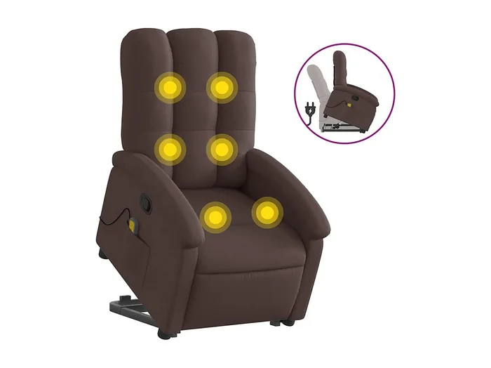 Silla de masaje reclinable de pie de tela marrón oscuro SHL2400