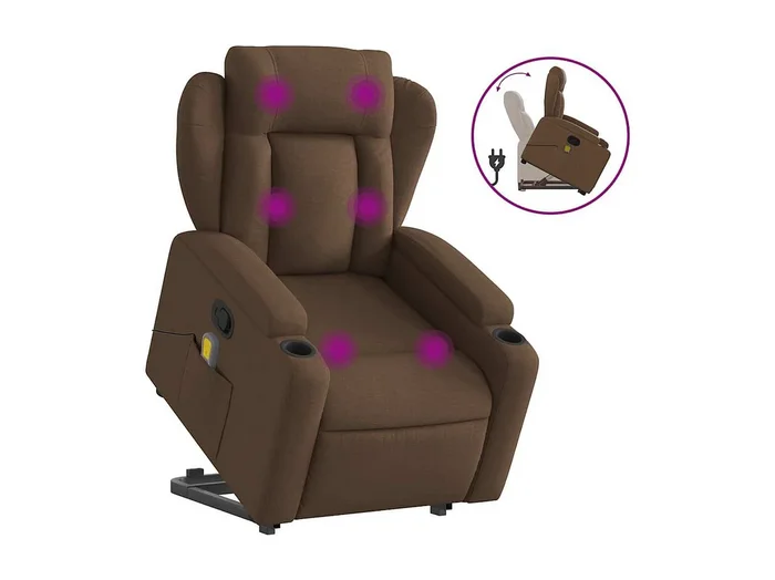 Silla de masaje reclinable de pie de tela marrón SHL7745
