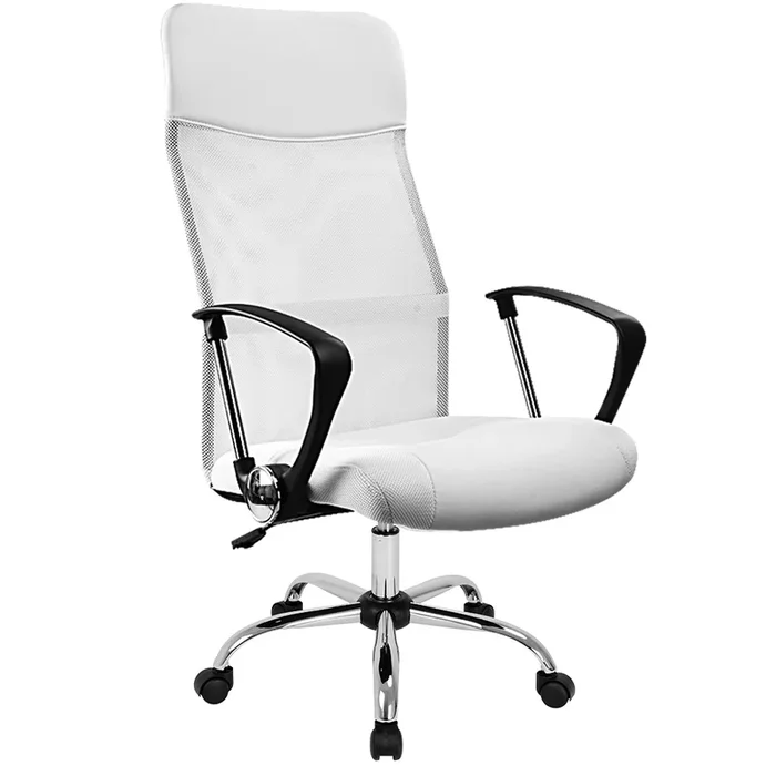 Silla de oficina giratoria 360° con 5 ruedas Blanca