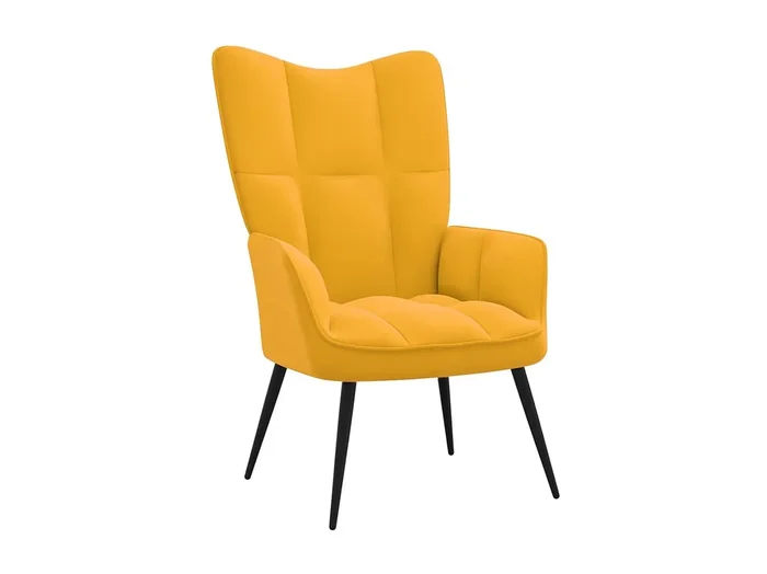 Silla de relajación de terciopelo amarillo mostaza ES24885