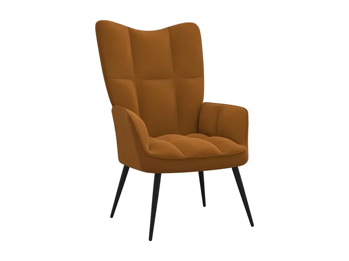 Silla de relajación de terciopelo marrón ES59475
