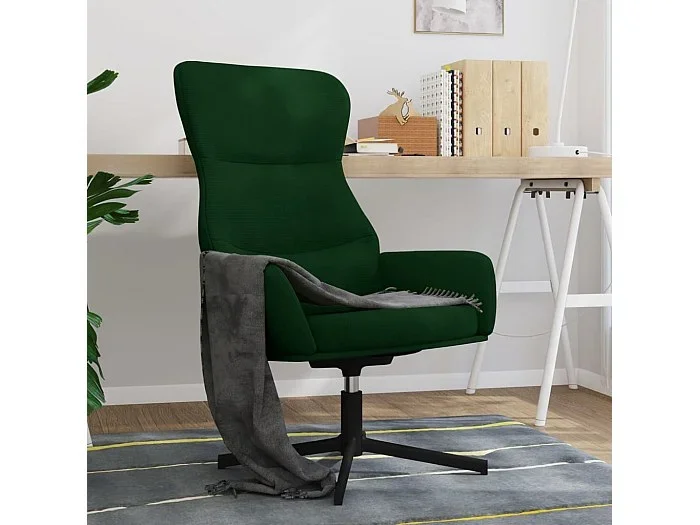 Silla de relajación de terciopelo verde oscuro ES37441