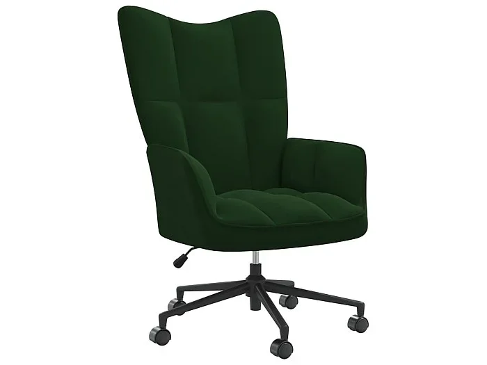 Silla de relajación de terciopelo verde oscuro ES45262