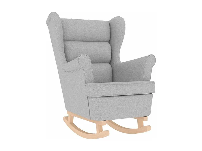 Silla de relax Silla mecedora de tela gris nube 74x90x102 cm SHL7381