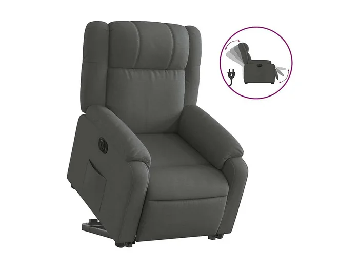 Silla de relax Sillón eléctrico reclinable elevable de tela gris oscuro SHL2593