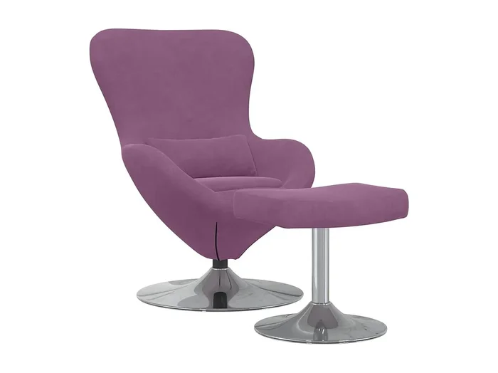 Silla de relax Sillón Huevo con Puff Morado 63x73x90 cm Terciopelo SHL7723