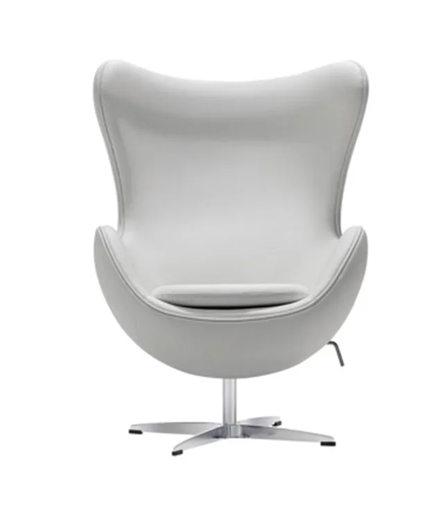Silla EGG chair tapizado Semipiel blanco Vintahome