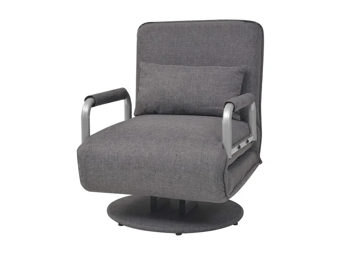 Silla giratoria y sofá cama tela gris oscuro SHL9568