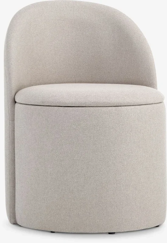 Silla ODDUM con almacenaje tela beis