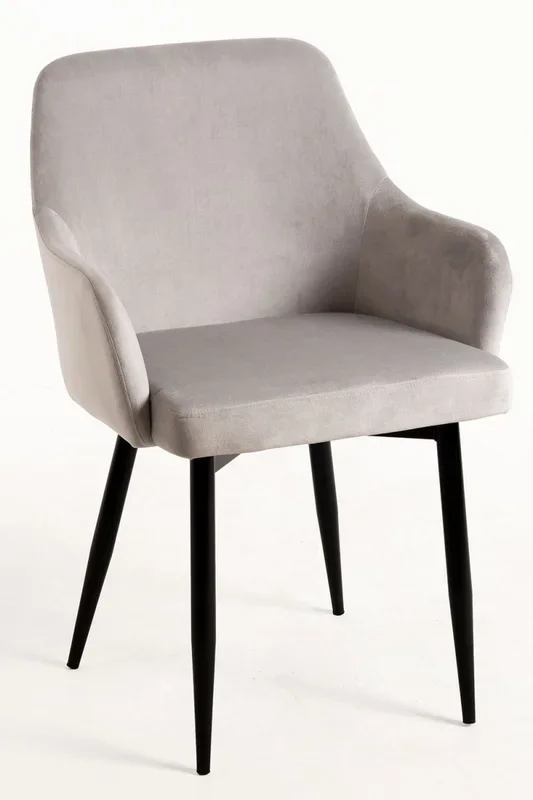 Silla Puan Terciopelo – Gris claro