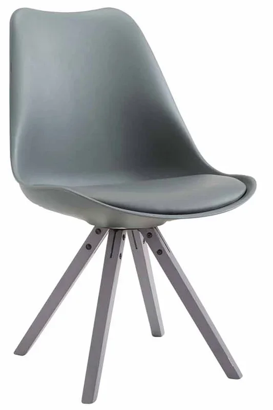 Silla visita Toulouse Square Simil cuero Gris 55.5X47.5X83 cm