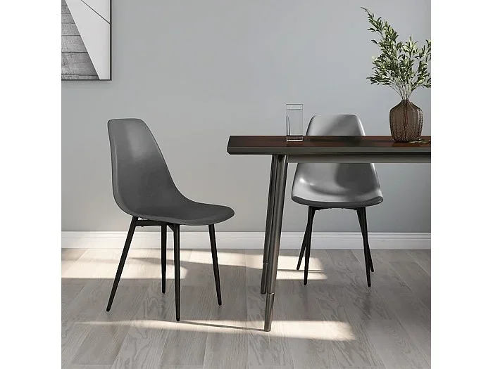 Sillas de comedor 2 unidades gris PP ES92060