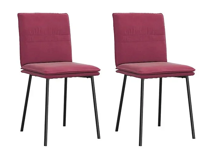 Sillas de comedor 2 unidades terciopelo rojo tinto