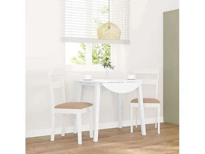 Sillas de comedor con cojines 2unidades madera maciza blanco caucho