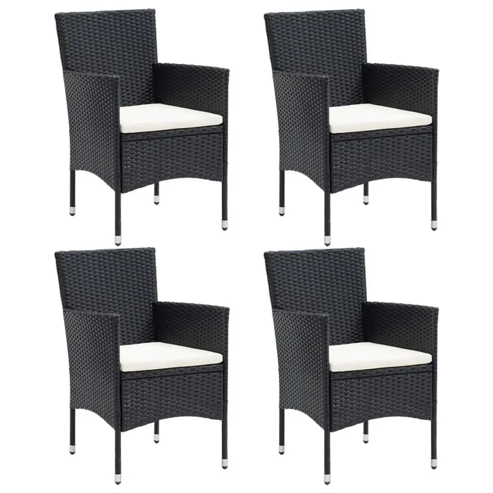 Sillas de comedor para jardin 4 unidades ratán sintético negro