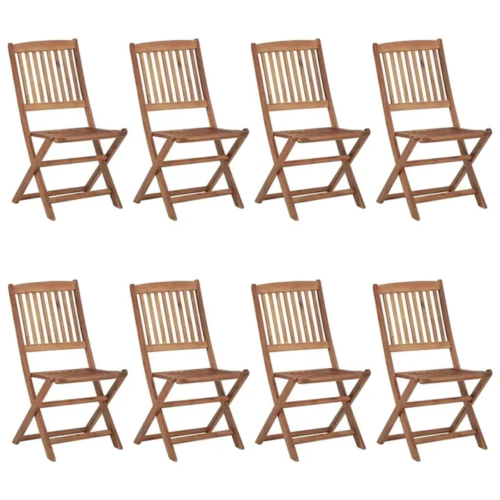 Sillas de exterior plegables 8 unidades madera maciza acacia