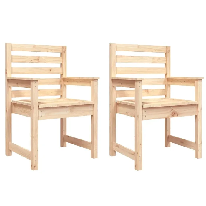 Sillas de jardin 2 unidades madera maciza pino 60x48x91 cm