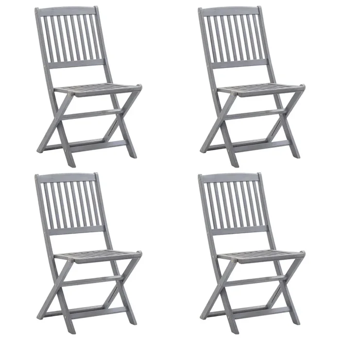 Sillas de jardin plegables 4 unidades madera maciza de acacia