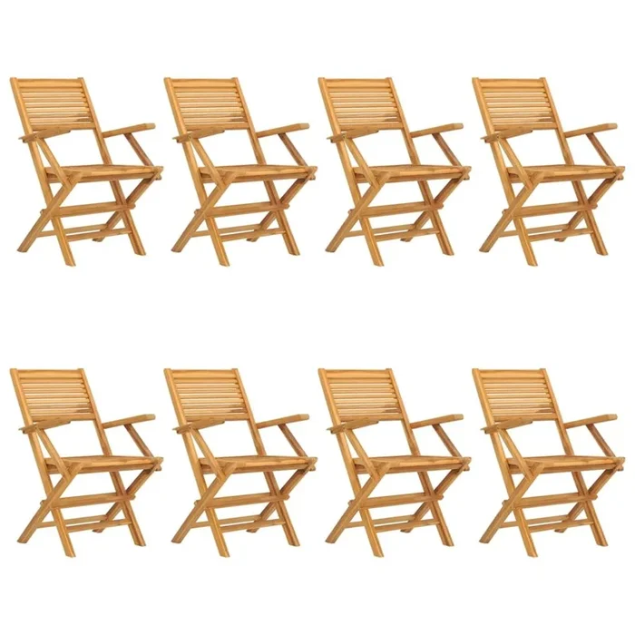Sillas de jardin plegables 8 unidades madera maciza teca 55x62x90 cm