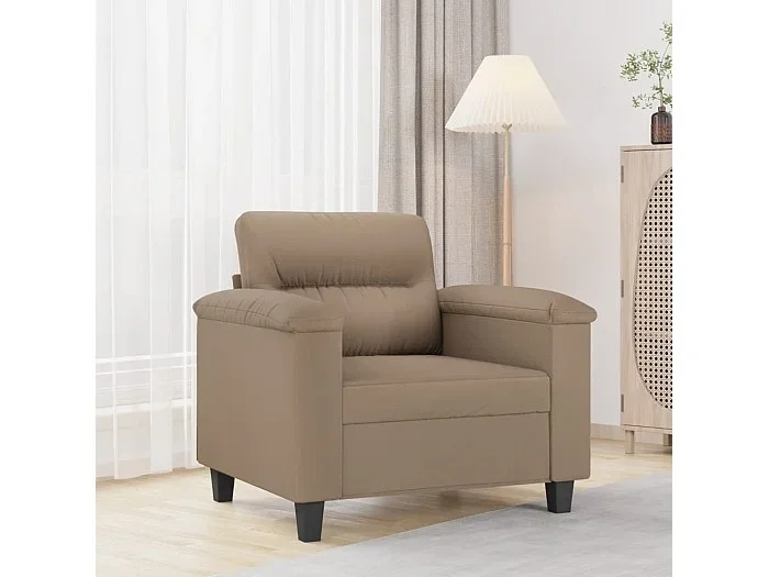 Sillón cuero sintético color capuchino 60 cm