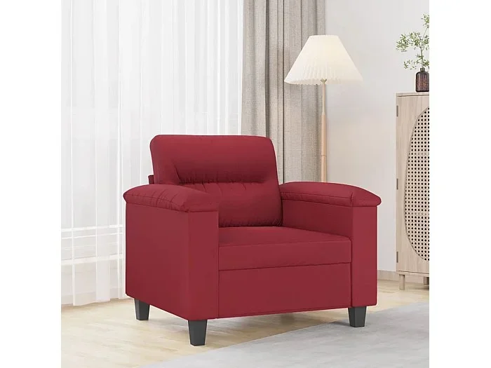 Sillón cuero sintético rojo tinto 60 cm
