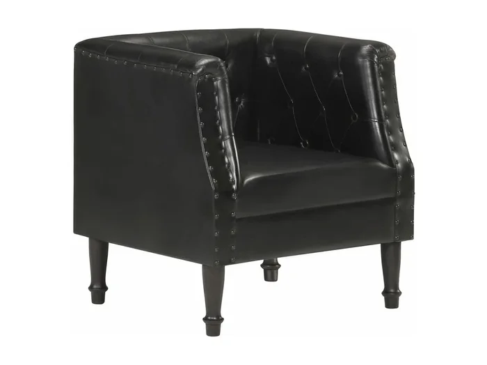 Sillón de cuero auténtico negro