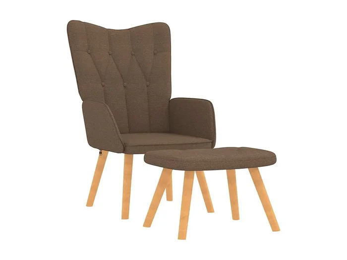 Sillón de relax con reposapiés tela marrón