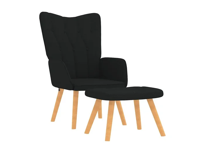 Sillón de relax con reposapiés tela negro