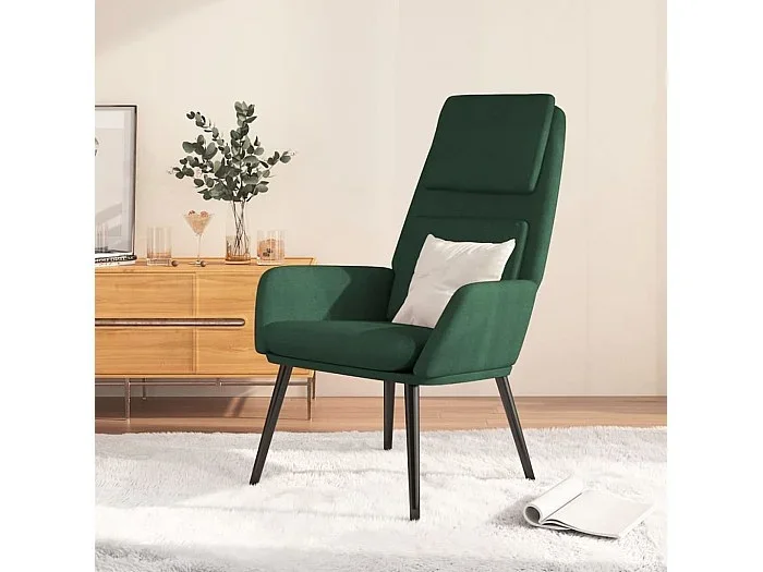 Sillón de relax de tela verde oscuro