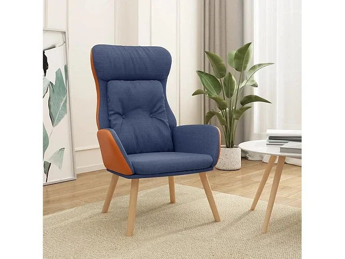 Sillón de relax de tela y PVC azul ES836295