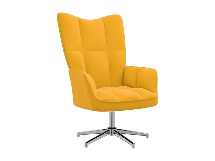 Sillón de relax de terciopelo amarillo mostaza ES42658